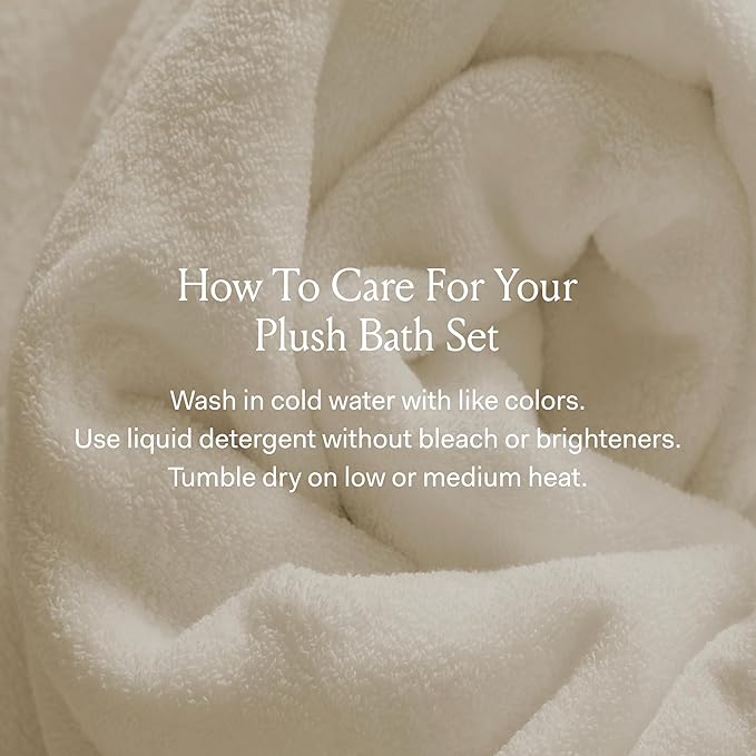 BOLL & BRANCH Plush Bath Towel Set - Holly - 6 Piece - Includes 2 Bath Towels, 2 Hand Towels & 2 Washcloths - 100% Organic Cotton - Ultra Soft & Luxurious - Quick Absorbing