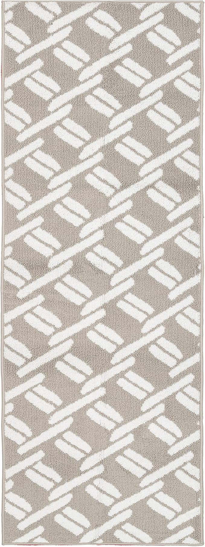 Nautica – Runner Rug | Indoor Runners for Hallways and Entry Rugs| Non-Slip and Non-Skid Entry and Kitchen Door Mat| Machine Washable Entryway Carpet Rugs | 26” x 72” | Chain Light Grey