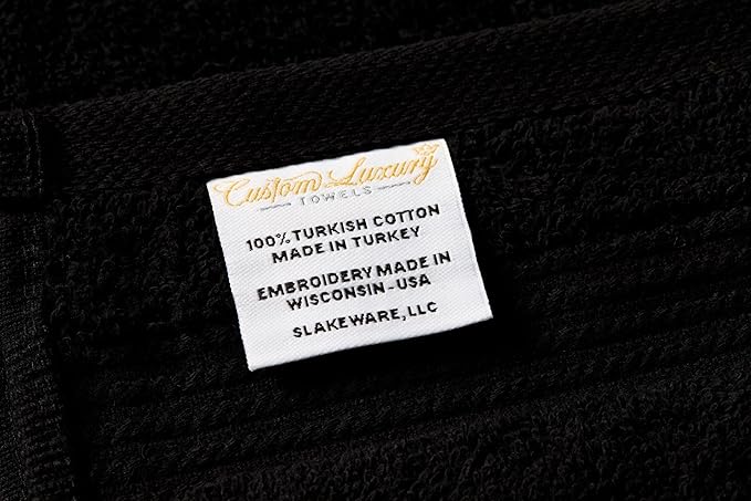 Monogrammed Hand Towels for Bathroom | Luxury Cotton Turkish Towels | Embroidered in USA | Set of 2 | Choose Set Color and Monogram Color | A - Z | Script Font