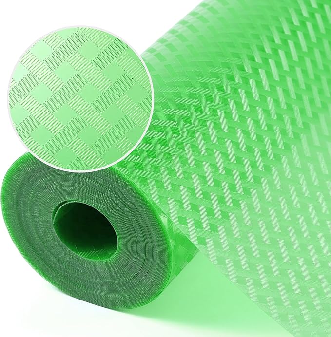 Fridge Liner Shelf Liners for Kitchen Cabinet Refrigerator Liners Waterproof & Oil-Proof Kitchen Cupboard Liner Non Adhesive Drawer Mats EVA Material for Shelves -Green 11.8 x 118 Inches