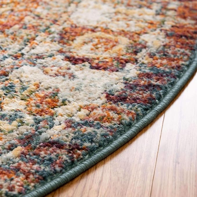 Unique Loom Isabella Collection Area Rug - Adjani (7' 10" Round, Multi/ Beige)