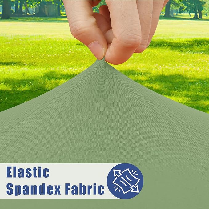 Round Spandex Tablecloth, Elastic Fitted Waterproof Tablecloths for 45"-56" Tables, Stretch Washable Picnic Table Cover for Camping, Dining, Indoor and Outdoor, Sage Green