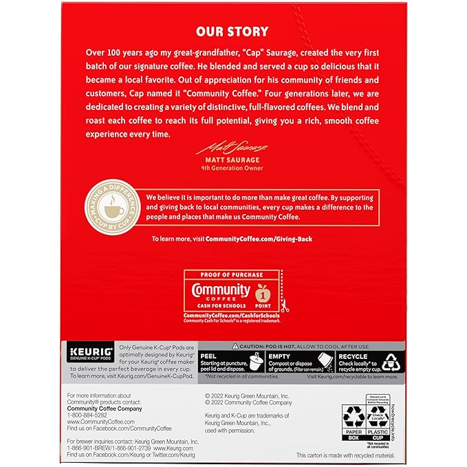 Community Coffee American Classic 24 Count Coffee Pods, Medium Roast, Compatible with Keurig 2.0 K-Cup Brewers, 24 Count (Pack of 1)