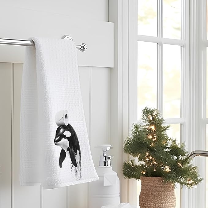 Dolphin Hand Towels for Bathroom, Ocean Animals Bathroom Hand Towels, Dolphin Lover Bathroom Decor, Beach Hand Towels for Bathroom, Funny Hand Towels, Dolphin Gifts, 16x24 Inch