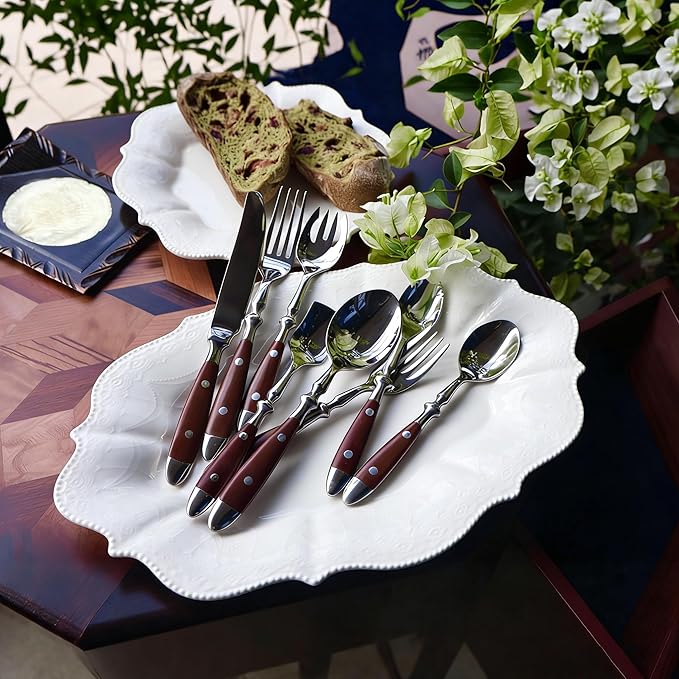 Silverware Set for 4 Classic 20 Piece Flatware Set Elegant 18/10 Stainless Steel Western Cutlery Delicate Utensils for Home Dishwasher Safe Mirror Polished