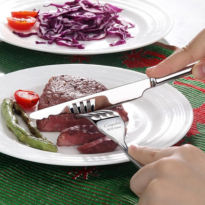 Cangshan RAIN II Flatware Set, Stainless Forged, Window Box, Metallic Finish (20-Piece)