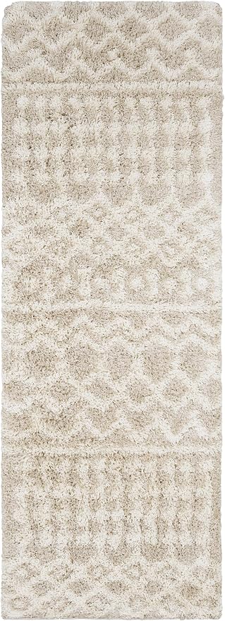 Livabliss Hapsburg Moroccan Shag Runner Area Rug, 2'7" x 7'3", Beige