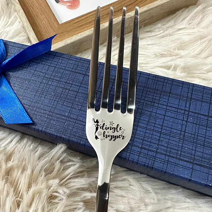 Dingle Hopper Funny Engraved Stainless Steel Fork,Funny Women Men Kids Friends Sisters Creative Little Mermaid Lovers Fork Birthday Father's Day Mother's Day Valentine's Christmas Gifts