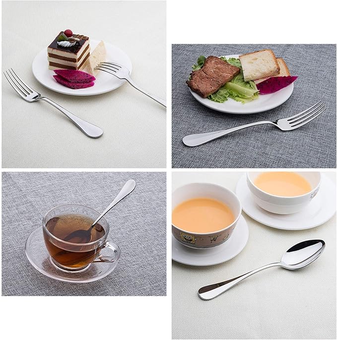 Mirror Polished Heavy Duty 18/10 Stainless Steel tableware spoon fork knife,45 Piece Flatware Set,Service for 8 without Rust