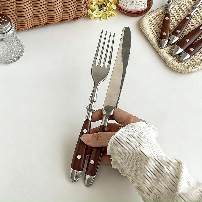 Silverware Set for 4 Classic 20 Piece Flatware Set Elegant 18/10 Stainless Steel Western Cutlery Delicate Utensils for Home Dishwasher Safe Mirror Polished