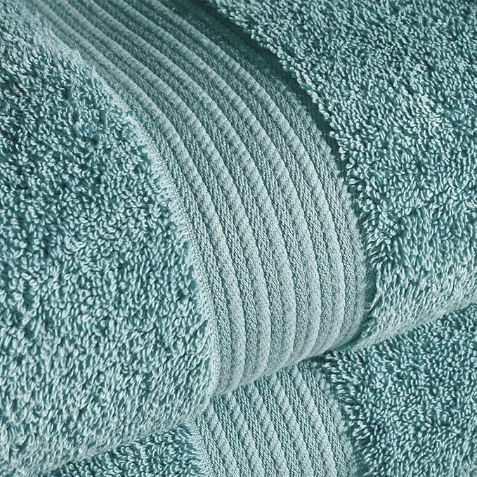 Christy Supreme Hygro 4 Piece Towel Set | Mineral Blue | 100% Luxury Supima Cotton | Ultra Soft | Super Absorbent | 650GSM | 2 Bath Towels 2 Hand Towels