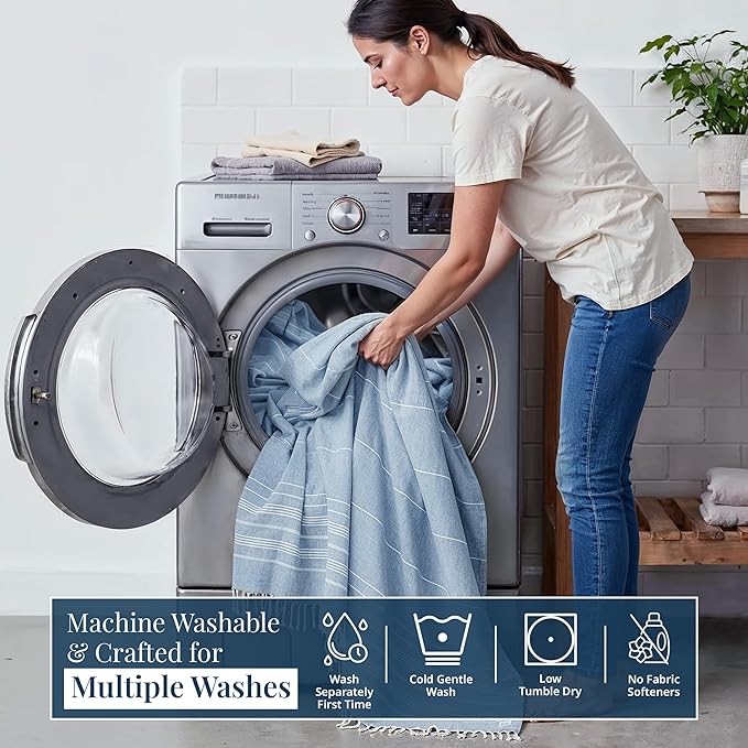 LANE LINEN Beach Towels Oversized - Picnic Blankets (82x82), Sand- Free Beach Accessories Must Haves for Family Vacations, Park Outings with Easy Carry, Quick Setup & Dry, Machine Washable – Sky Blue