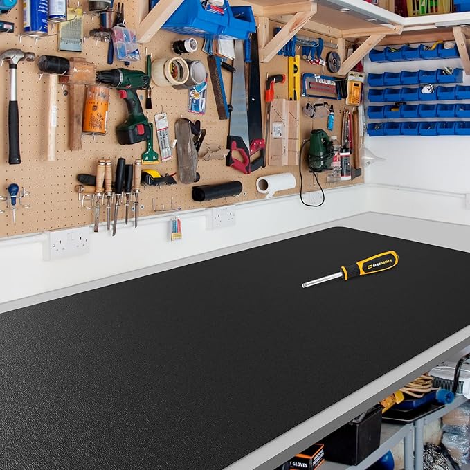 Black Plastic Table Cover Protector, 42" x 72" Waterproof Easy Flat PVC Desk Pad Mat, 1.5mm Thick Rectangle Vinyl Table Top Protector for Dining Room Table, Office, Dresser