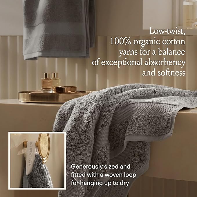 BOLL & BRANCH Plush Bath Sheet Set - Dusty Rose - 6 Piece - Includes 2 Oversized Bath Sheets, 2 Hand Towels & 2 Washcloths - 100% Organic Cotton - Ultra Soft & Luxurious - Quick Absorbing