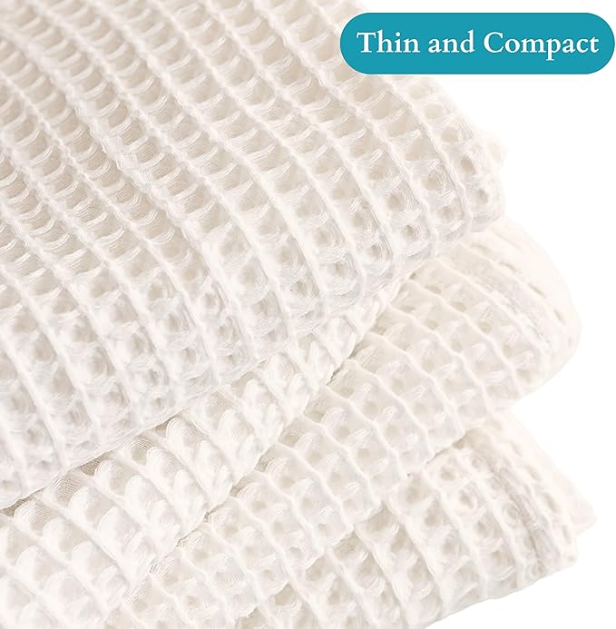 Premium Waffle Hand Towels Pack of 4 Extra Large 20x35 inch - 100% Turkish Cotton, Waffle Weave, Quick Dry, Lint Free, Super Absorbent, Thin Hand Bath Towel (Natural, Set of 4 Hand Towels)