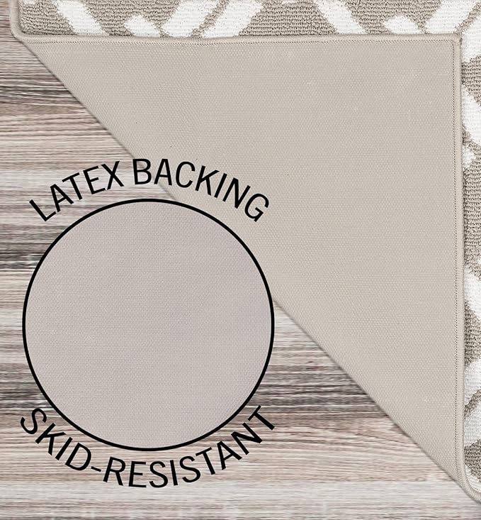 Nautica – Runner Rug | Indoor Runners for Hallways and Entry Rugs| Non-Slip and Non-Skid Entry and Kitchen Door Mat| Machine Washable Entryway Carpet Rugs | 26” x 72” | Chain Light Grey