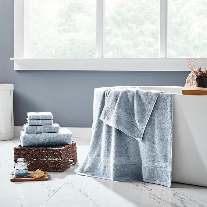 Modern Threads 6-Piece Rayon from Bamboo & Cotton Blend Towel Set - Ultra Soft & Absorbent, Dawn
