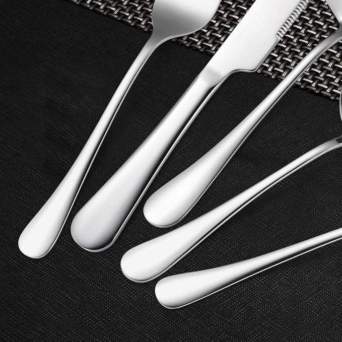Serving Utensils 7 Pieces Stainless Steel Flatware include Cake Knife Server Large Spoon Spatula Big Fork Pefect For Festival Parties Buffet Catering Silverware