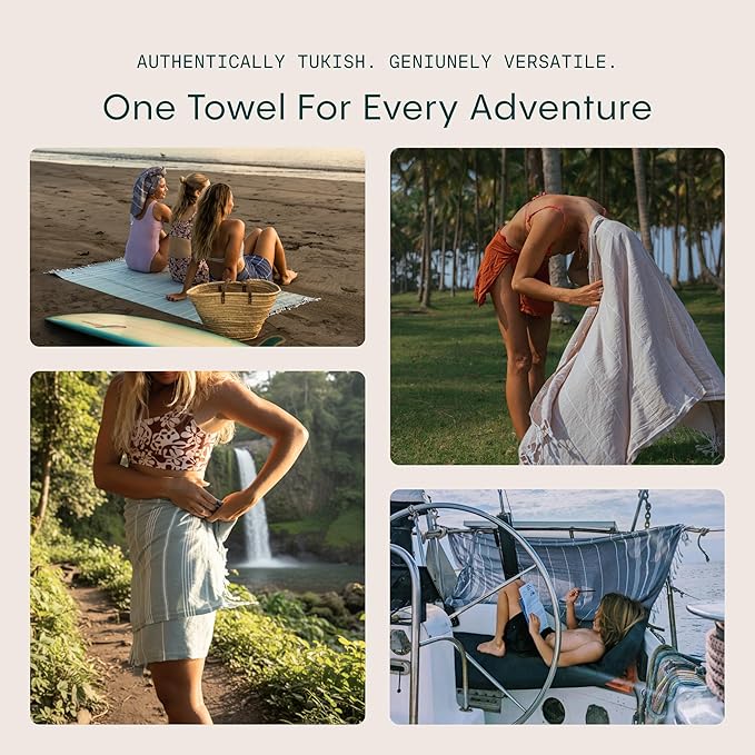 WETCAT Turkish Beach Towel Oversized (38"x71") 100% Turkish Cotton, Made in Turkey - Sand Free, Extra Large, Ultra Soft, Quick Drying, Compact & Lightweight for Travel - Navy Blue