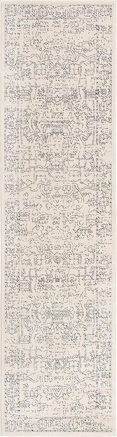 Unique Loom Isabella Collection Area Rug - Adjani (2' 7" x 10' Runner, White/ Blue)