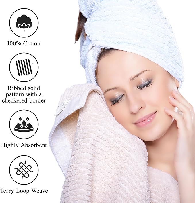 Superior Cotton Bath Towel Set of 2, Daily Use for Bathroom, Guest Bath, Quick Dry, Spa, Resort Towels, Ribbed, Absorbent, Home Essentials, 2-Piece Bath Towels, Soho Collection, Gold