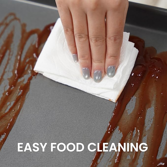 LISI 3-Piece Nonstick Baking Sheet Set – 16"x12", 15"x10", 13"x9" Carbon Steel Cookie Sheet Pan Set, Baking Trays for Oven, Heavy-Duty Bakeware for Home Kitchen