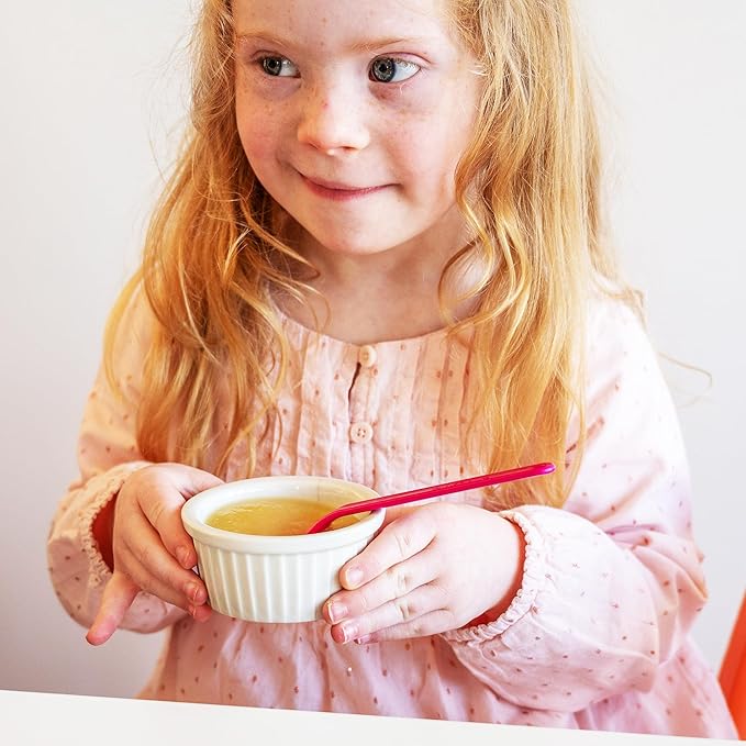 TalkTools Wee Textured Magenta Spoons - Oral Awareness During Feeding | Encourages Lip Closure | Ideal for Therapy | User Friendly Design for Adults and Children | Dishwasher Safe | Food Grade - 6 Pk