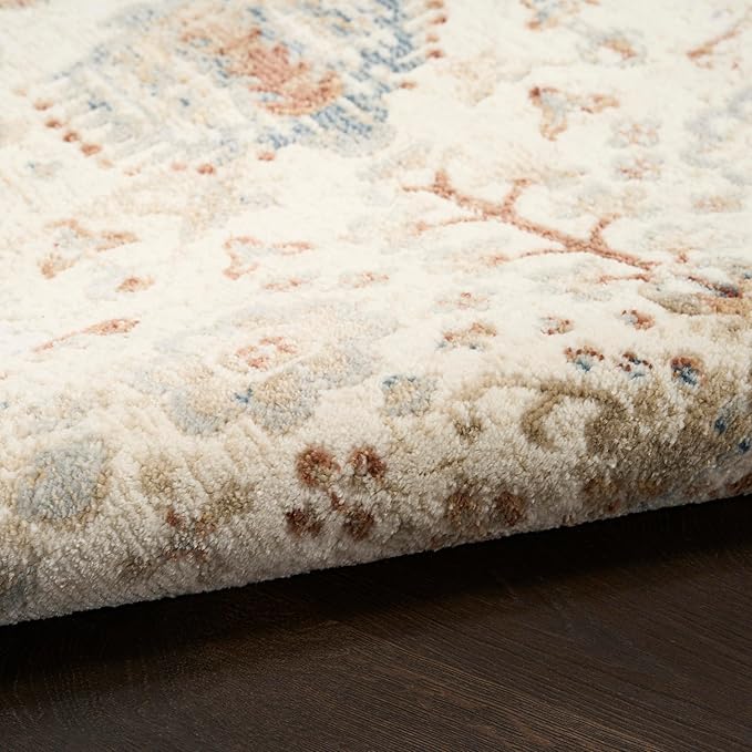 Nourison Home Pardis Ivory Rust 2' x 6' Area Rug - Easy Clean, Non Shedding, Bed Room, Living Room, Dining Room, Kitchen (6' Runner)