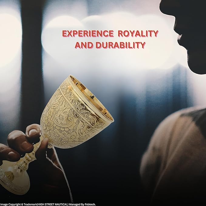 Wine Goblet Vintage Chalice Roman King Arthur Wine Cup Renaissance Medieval Drinking Goblet Unique Gift For Thanksgiving Christmas & Holidays (150 ml) (Golden Roman Cup)