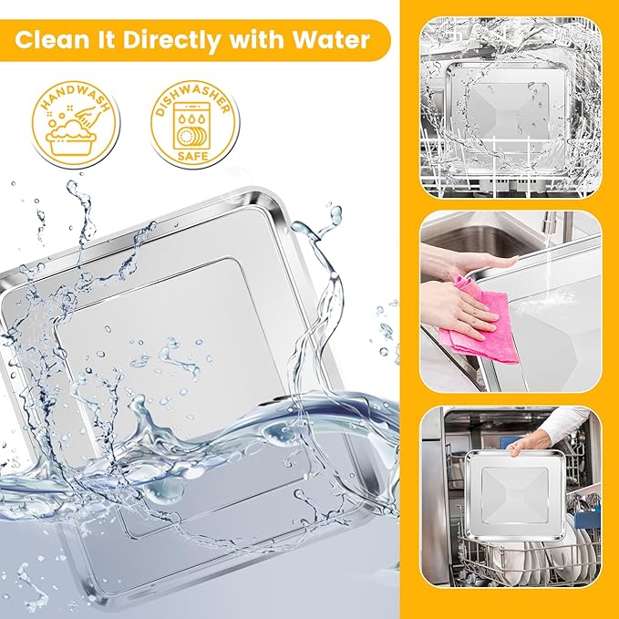 GWY Air Fryer Tray Replacement for Cuisinart TOA-95 Toaster Air Fryer Convection Oven, 14.5 * 11.6'' Non-stick Mesh Air Fryer Steel Basket Wire Rack Accessories Parts, Dishwasher Safe