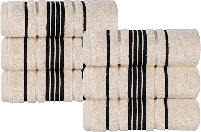 Superior Cotton Hand Towel Set, Small Towels, Plush Soft Absorbent Bathroom Basics, Home Essentials, Spa, Salon, Hotel, Kitchen, Luxury Quick Drying, Zero-Twist, Solid, Sadie Collection, Ivory