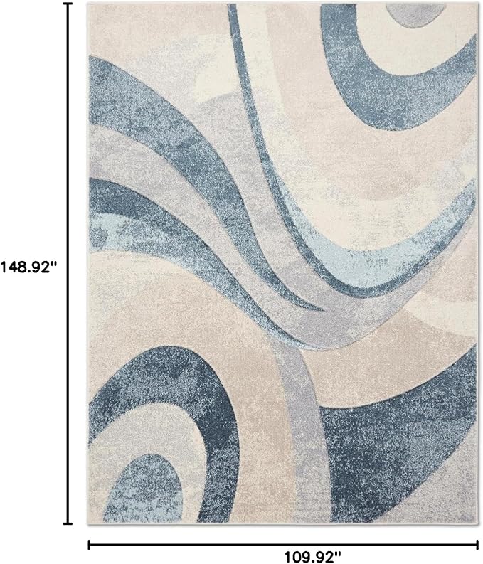 Home Dynamix Tribeca Slade Modern Area Rug, Abstract Blue 9'2"x12'5", Rectangular