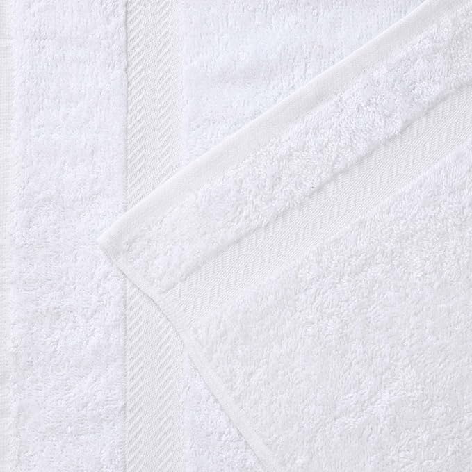 Superior 12-Piece Cotton Assorted Towel Set, Includes 6 Face/Washcloths, 4 Hand, and 2 Bath Towels, Lightweight Essentials, for Home, Gym, Beach, Bathroom, Quick Drying, Franklin Collection, White