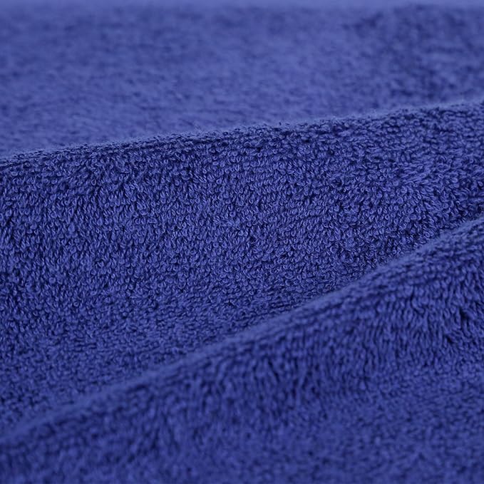 Amazon Basics 6 Piece hand towels for bathroom, Fade Resistant 100% Cotton Hand Towels, soft absorbent bathroom hand towels 6 - Pack (26''x16''), Navy Blue