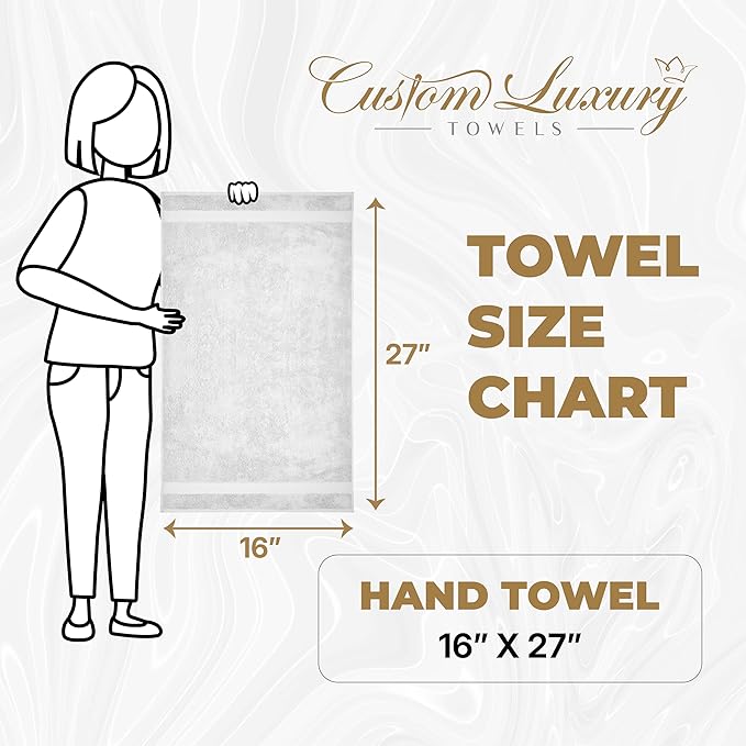 Monogrammed Hand Towels for Bathroom | Luxury Turkish Cotton | Embroidered in USA | Set of 2 | Choose Set Color and Monogram Color | A - Z | Modern Font