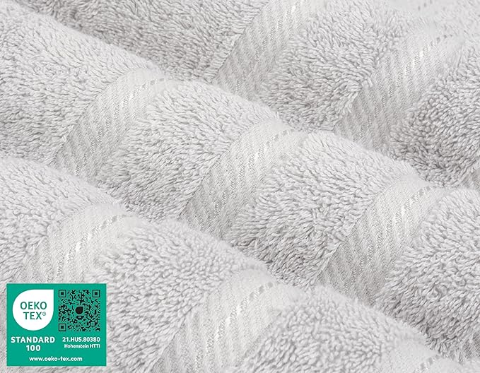 American Soft Linen Luxury Hand Towels for Bathroom, 600 GSM 100% Cotton Turkish 4 Piece Hand Towel Set, 600 GSM Hand Face Towels for Kitchen, Silver Grey Hand Towels