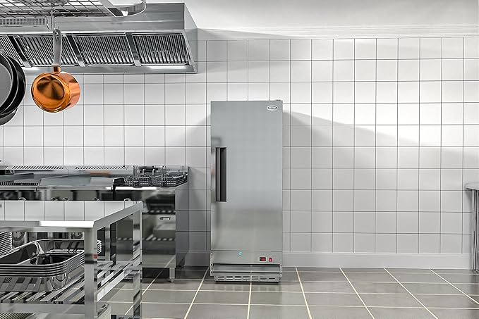 KoolMore Commercial One Door Reach-in Freezer for Restaurant, Cafe, and Cold Food Storage, Stainless Steel Finish, Large 12 Cu. Ft. Capacity, Heavy Duty Kitchen Use (RIF-1D-SS12C)