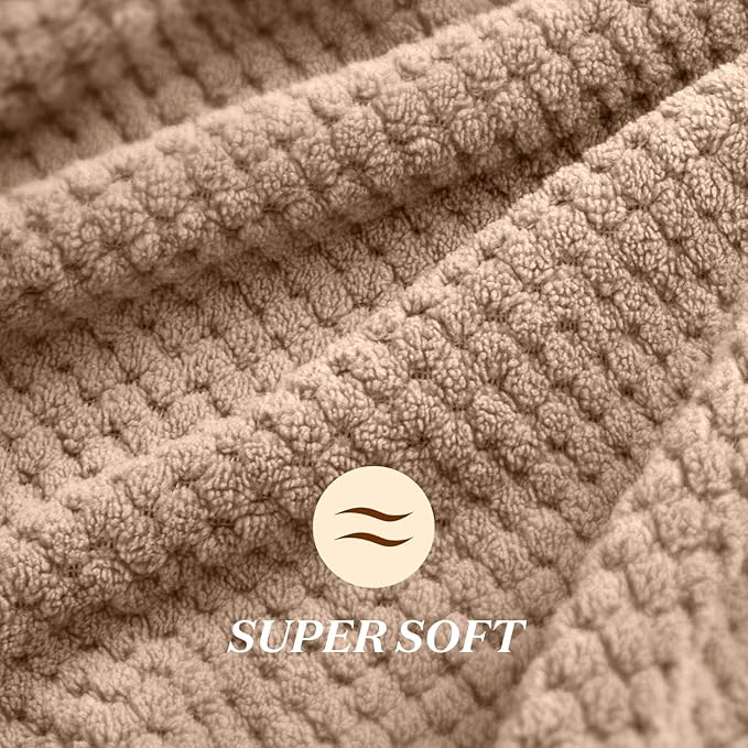 YFONG Large Hair Towel Wrap for Women, Super Absorbent Microfiber Hair Towel for Curly Hair, Fast Drying Hair Turbans with Elastic,Hair Drying Towel Wrap for Hair Care Anti Friz 26.3" X 40" (Brown)