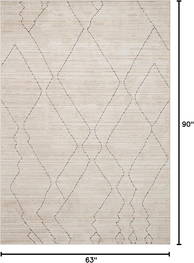 Loloi Darby Collection DAR-03 Sand/Charcoal 5'-3" x 7'-6" Area Rug