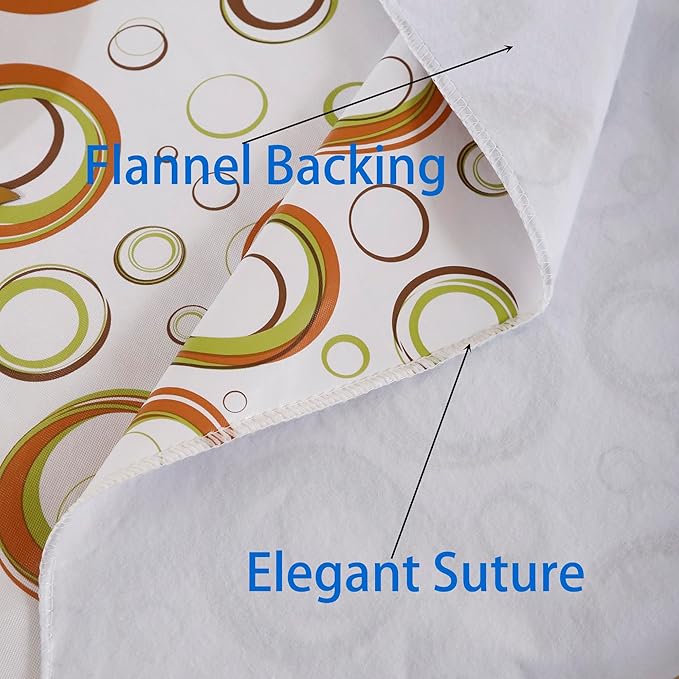 Walrus Heavy Duty Vinyl Tablecloth with Flannel Backing Waterproof Oil-Proof Plastic Table Cloth Stain-Resistant Wipeable Rectangle or Square Table Cover for Indoor and Outdoor (Circle,52x70 Inch)