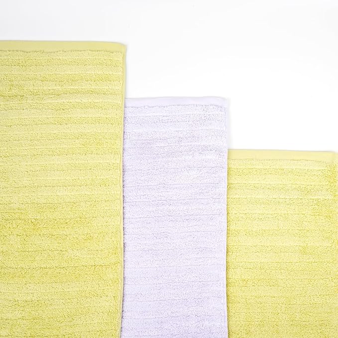 Vie Triomphe Facial Towels Washcloth (Green+Pink+Purple+Yellow) Luxury Hand Towels for Bathroom,100% Cotton Quick Dry Absorbent Soft Hand Towel Set 13.38 * 31.49 Inch Wash Clothes;