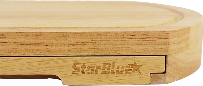 Cheese Board Set by StarBlue - with 4 Knives and Slide Out Drawer | Large Oak Wooden Cheese and Platter Cutting Serving Plate Tray | Best for Housewarming and Birthday Gift