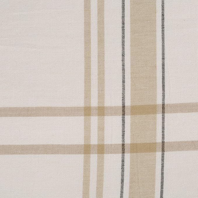 DII French Stripe Dining Table Collection Farmhouse Style Tablecloth, 70 Inches Round, White Chambray