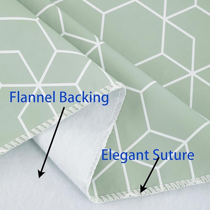 Heavy Duty Vinyl Tablecloth with Flannel Backing Waterproof Oil-Proof Plastic Table Cloth Stain-Resistant Wipeable Rectangle or Square Table Cover for Indoor and Outdoor (Green Grid，60x102 Inch)