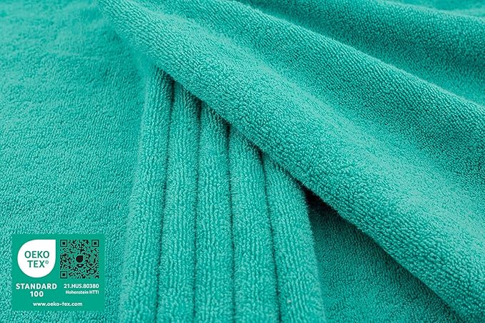 American Soft Linen Oversized Bath Sheet 40x80 Extra Large for Bathroom, 600 GSM 100% Cotton Turkish Jumbo Bathsheet Towels for Adults, Turquoise Bath Sheet