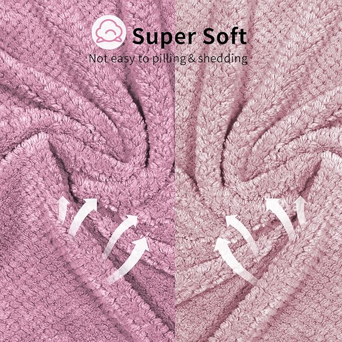 2 Pack Extra Large Microfiber Hair Towel, 37.4" x 26.4" Towel Wrap for Women, Super Absorbent & Quick Drying Hair Towel with Elastic Strap for Curly Long Hair