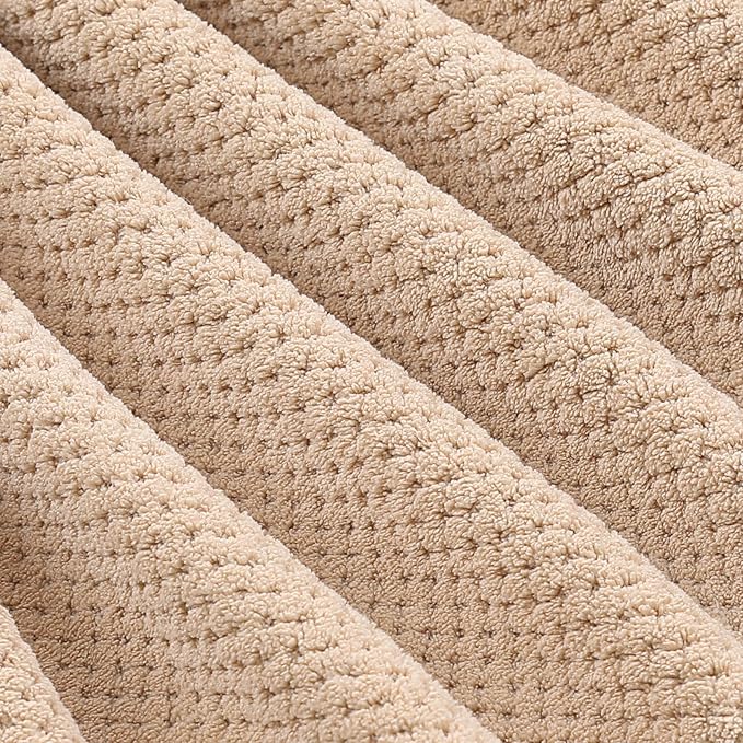 YTYC Towels,29x59 Inches Extra Large Bath Towels for Bathroom Super Soft Quick Dry Light Weight Waffle Microfiber Shower Towels 80% Polyester 20% Nylon (Beige,4 Piece)