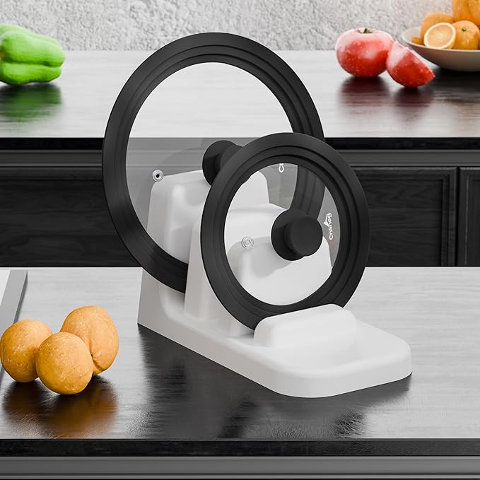 Universal Lids for Pots, Pans and Skillets, 10.5", 11" and 12" Pan Lid, Tempered Glass Pot Lid with Silicone Rim Heat Resistant, Replacement Pan Cover for Frying, Wok, Crock Pot Lid, Black