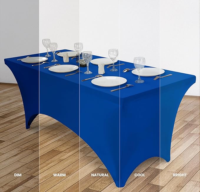 Utopia Kitchen 6FT Spandex Tablecloth [1 Pack, Royal Blue] 200 GSM Stretch, Fitted, Washable and Wrinkle Resistant Table Cloth Rectangle Cover for Trade Shows, Wedding, Parties [72Lx30Wx30H Inch]