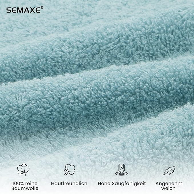 SEMAXE 12 Pack Hand Towels for Bathroom, 100% Cotton Towels with Hanging Loops, Soft and Highly Absorbent, Hand Towel Set for Gym, Shower, Hotel, Spa and Kitchen, Blue
